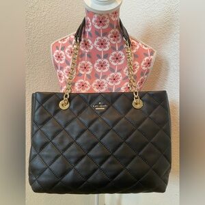 Kate Spade Black Quilted Tote Bag